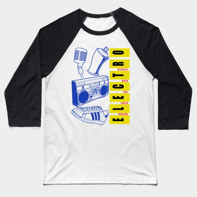 Electro Skool Baseball T-Shirt by inktheplace2b